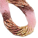 16 Multi-color Gemstone Smooth Rondelle Beads Size 2x4mm 15.5" Strand
