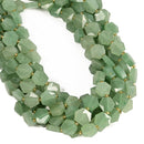 Natural Green Aventurine Faceted Hexagon Shape Beads Size 12mm 15.5'' Strand