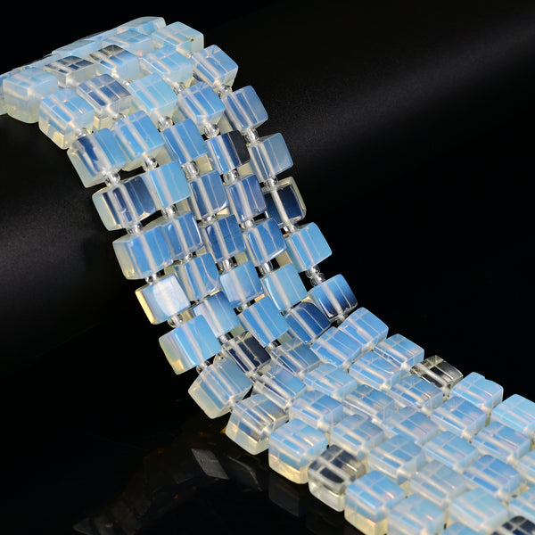 Opalite Smooth Cube Beads Size 8-9mm 15.5'' Strand