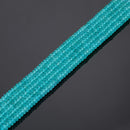 Aqua Color Dyed Jade Smooth Rondelle Beads Size 2x4.5mm 15.5'' Strand
