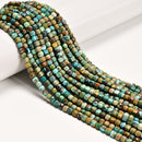 Natural Multi-color Turquoise Faceted Cube Beads Size 4mm 15.5'' Strand