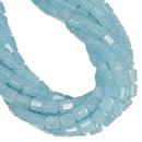 Aquamarine Color Dyed Jade Hexagonal Prism Tube Beads Size 8x10mm 15" Strand