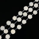 Iridescent White MOP Shell Carved Rose Flower Shape Beads 10mm 10 Pcs Per Bag