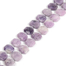Natural Lepidolite Rectangle Slice Faceted Octagon Beads 15x20mm 15.5'' Strand