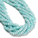 Larimar Color Dyed Jade Smooth Rondelle Beads Size 5x8mm 15.5'' Strand