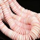 Pink Queen Conch Shell Graduated Rondelle Disc Beads 8mm to 20mm 15.5" Strand