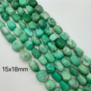 Natural Chrysoprase Pebble Nugget Chunk Beads 12x15mm 14x16mm 15x18mm 15.5" Strd
