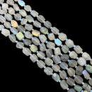Natural Labradorite Irregular Flat Nugget Chunk Size 9x12mm 15.5" Strand