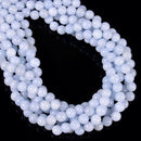 Aquamarine Color Dyed Jade Smooth Round Beads Size 6.5mm 8mm 10mm 15.5" Strand