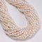 White Fresh Water Pearl Ringed Rice Shape Beads Size 3-4x5-6mm 14'' Strand