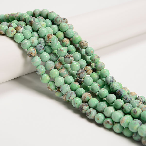 Green Terra Agate Smooth Round Beads Size 8mm 15.5'' Strand