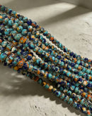 Spiny Oyster Lapis Mohave Copper Turquoise Smooth Rondelle Beads 6x8mm 16'' strd