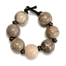 Natural Fossil Coral Smooth Round Beads Size 25mm 30mm 7.5" Strand