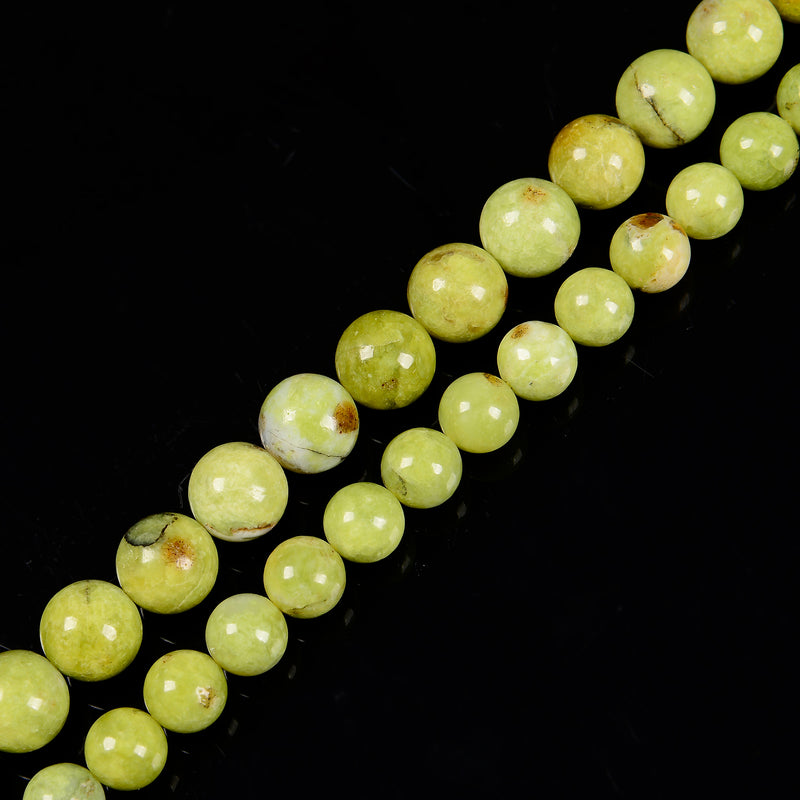 Natural Grade AAA Green Opal Smooth Round Beads Size 8mm 10mm 15.5'' Strand