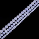 Blue Crazy Lace Quartz Smooth Round Beads Size 6mm 8mm 10mm 15.5'' Strand