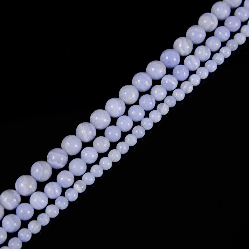 Blue Crazy Lace Quartz Smooth Round Beads Size 6mm 8mm 10mm 15.5'' Strand