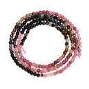 Natural Gradient Multi-color Tourmaline Smooth Round Beads Size 2mm 15.5" Strand