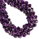 Sugilite Color Dyed Jade Faceted Spiral Twist Beads 10mm 15.5'' Strand