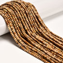 Natural Picture Jasper Faceted Rondelle Beads Size 2x3mm 3x4mm 15.5" Strand