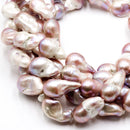 Natural Purple Fresh Water Pearl Baroque Flame Ball 13-16x22-28mm 15.5'' Strand