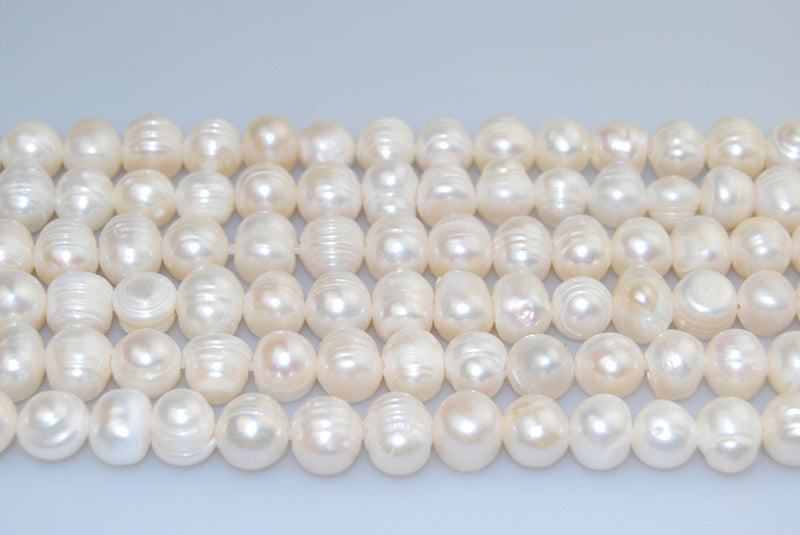2.0mm Large Hole Fresh Water Pearl Potato Shape Beads 8mm 10mm 12mm 13mm 13" Strand