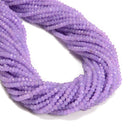 Lavender Color Dyed Jade Faceted Rondelle Beads Size 3x4mm 15.5'' Strand