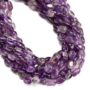 Natural Amethyst Irregular Rectangle Cube Beads Size 8x13mm 9x14mm 15.5" Strand