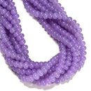 Taro Purple Color Dyed Jade Smooth Rondelle Beads Size 4x6mm 15.5" Strand