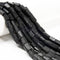 Natural Black Tourmaline Rough Faceted Tube Beads Size 7-9x12-13mm 15.5'' Strand