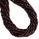 Natural Red Garnet Faceted Rondelle Beads Size 3x5mm 15.5'' Strand