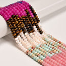 12 Gradient Multi-color Gemstone Smooth Rondelle Beads Size 4x6mm 15.5" Strand