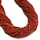 Natural Red Jasper Faceted Round Beads Size 2mm 15.5" Strand