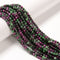 Natural AA Ruby Zoisite Faceted Round Beads Size 4mm 15.5" Strand