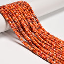 Natural Red Spiny Oyster Smooth Rondelle Beads Size 2x4mm 3x5mm 3x6mm 16" Strand