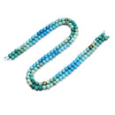 Gradient Magnesite Turquoise Faceted Cube Beads Size 5.5mm 15'' Strand