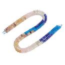 17 Gradient Multi-color Gemstone Smooth Rondelle Beads Size 4x6mm 15.5" Strand