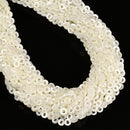 Iridescent White Mother of Pearl MOP Shell Donut Circle Beads Size 6mm 15.5" Std