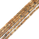 Natural Picture Jasper Smooth Cube Beads Size 4mm 15.5'' Strand