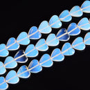 Opalite Heart Shape Beads Size 10mm 12mm 14'' Strand