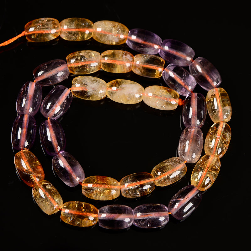 Natural Citrine Amethyst Rice Shape Beads Size 7x11mm 15.5'' Strand