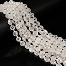 Natural Clear Quartz Donut Circle Beads Size 10mm 14.5" Strand