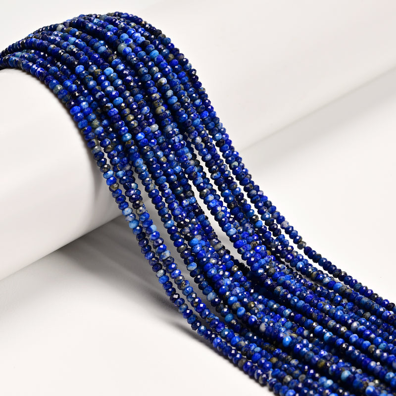Natural Lapis Faceted Rondelle Beads Size  1.5x2mm 15.5'' Strand