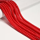 Bright Red Color Dyed Jade Smooth Rondelle Beads Size 5x8mm 15.5'' Strand