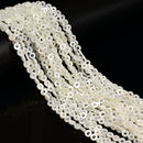 Iridescent White Mother of Pearl MOP Shell Donut Circle Beads Size 6mm 15.5" Std