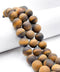 Natural Yellow Tiger Eye Matte Round Beads Size 14mm 16mm 15.5" Strand