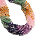 10 Multi-color Gemstone Smooth Cube Shape Beads Size 4mm 15" Strand