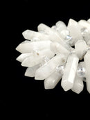 Clear Quartz Center Drilled Faceted Double Point Beads Size 8x32mm