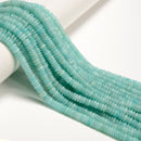 Amazonite Color Dyed Jade Smooth Rondelle Beads Size 2x6mm 15.5'' Strand