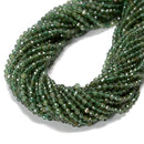 Natural Green Apatite Faceted Round Beads Size 4mm 15.5" Strand