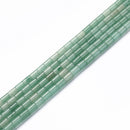 Natural Green Aventurine Smooth Cylinder Tube Beads Size 6x8mm 15.5'' Strand